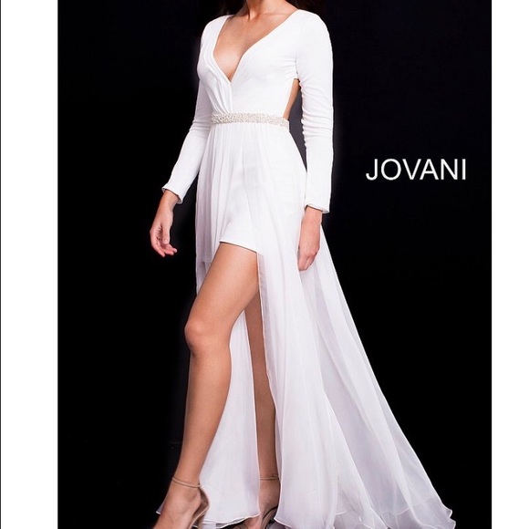 jovani white jumpsuit